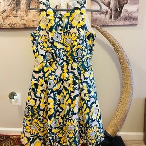 Blue and Yellow Floral Dress